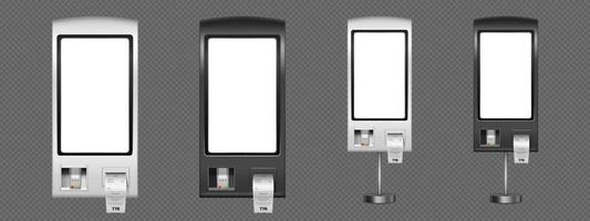 Self order kiosk realistic 3d vector mockup set