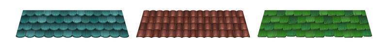 Roof tile textures, traditional rooftop covers vector