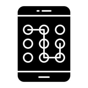 icono de diseño creativo de bloqueo de patrón móvil vector