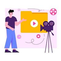 Flat design illustration of video folder vector