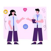 Perfect design illustration of doctor discussion vector