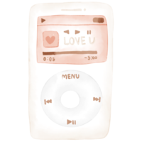 Music player watercolor illustration png