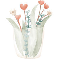 Vase of love and flowers png