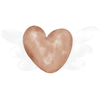 ilustración de corazón boho acuarela png