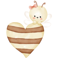 Cute bee watercolor illustration png