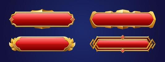 Medieval buttons, ui game menu isolated elements vector