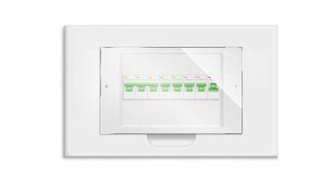 Fuse box, electrical panel with on off switchers vector