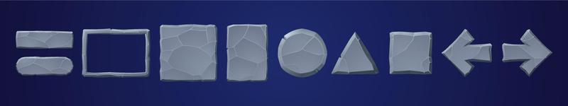 tabletas de juego de piedra, conjunto de placas de interfaz de dibujos animados vector