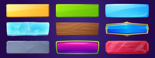 Rectangle buttons with different textures vector