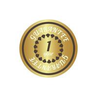 1 year guarantee golden label, simple style vector