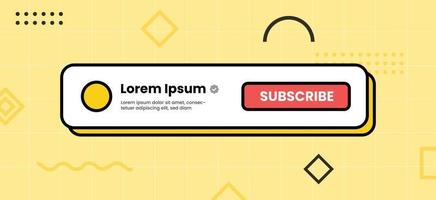 Subscribe button flat illustration. Follow us on social media concept. vector