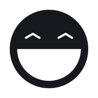Laughing emoticon with open mouth icon vector