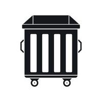 Dumpster on wheels icon, simple style vector