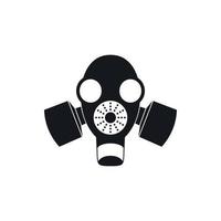 Black gas mask icon, simple style vector