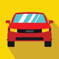 Red car icon in flat style vector