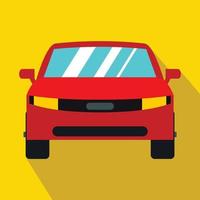 Red car icon in flat style vector