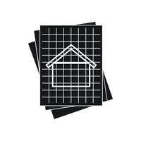 House blueprint icon, simple style vector