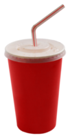 vaso desechable rojo aislado sobre fondo transparente png