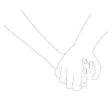 Holding hands. Palms in one line. Hands on a white isolated background. vector