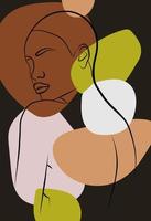 hermosa mujer africana. arte mural al estilo del arte pop. arte de pared colorido. vector