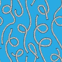 Seamless pattern with hand-drawn cord in vintage engraving art style isolated on blue background For decoration design vector