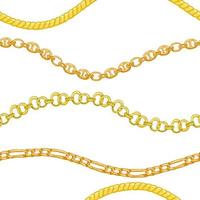 Seamless pattern with retro hand-drawn sketch golden chain on white background. Drawing engraving texture. Great design for fashion, textile, decorative frame, yacht style card vector