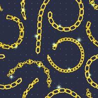 Seamless pattern with retro hand-drawn sketch golden chain on dark background. Drawing engraving texture. Great design for fashion, textile, decorative frame, yacht style card vector