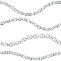 Seamless pattern with retro hand-drawn sketch silver chain on white background. Drawing engraving texture. Great design for fashion, textile, decorative frame, yacht style card vector