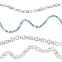 Seamless pattern with retro hand-drawn sketch silver chain on white background. Drawing engraving texture. Great design for fashion, textile, decorative frame, yacht style card vector