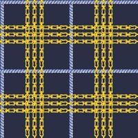 Seamless pattern with retro hand-drawn sketch golden chain on dark background. Drawing engraving texture. Great design for fashion, textile, decorative frame, yacht style card vector