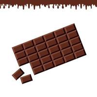 Chocolate bar. Vector illustration isolated on white background.