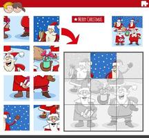 jigsaw puzzle activity with Santa Clauses on Christmas time
