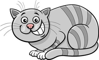 happy cartoon tabby cat comic animal character vector