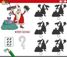 educational shadows game with Santa Claus character vector