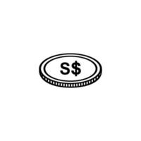 Singapore Currency Icon Symbol. Singapore Dollar, SGD Sign. Vector Illustration