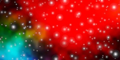 Dark Multicolor vector texture with beautiful stars.