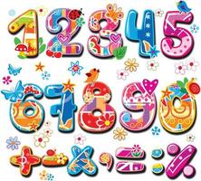 Colorful children numbers vector