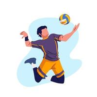 ilustración de dibujo vectorial de un jugador de voleibol vector