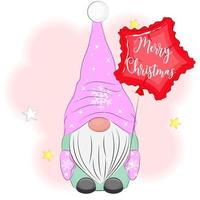 Cute gnome Christmas vector illustration