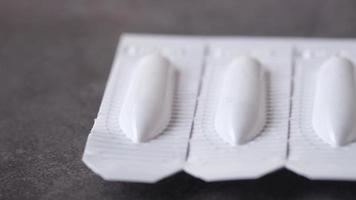 Medical tablets and pills in pharmaceutical blister pack video