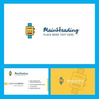 Watch Logo design with Tagline Front and Back Busienss Card Template Vector Creative Design