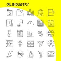 paquete de iconos dibujados a mano de la industria petrolera para diseñadores y desarrolladores vector