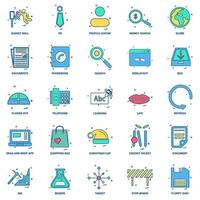 25 Business Concept Mix Flat Color Icon set vector