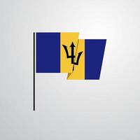Barbados waving Flag design vector