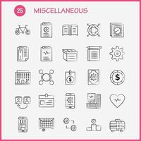 Miscellaneous Hand Drawn Icons Set For Infographics Mobile UXUI Kit And Print Design Include Cog Gear Settings Setting Coin Dollar Money Bag Icon Set Vector