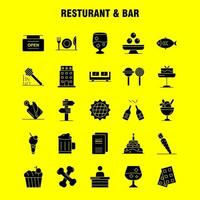 Restaurant And Bar Solid Glyph Icon for Web Print and Mobile UXUI Kit Such as Direction Navigation Sign Board Hotel Board Open Sign Pictogram Pack Vector