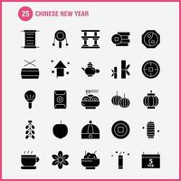 Chinese New Year Solid Glyph Icon Pack For Designers And Developers Icons Of Calendar Feb Month Schedule Chinese New Toy Year Vector