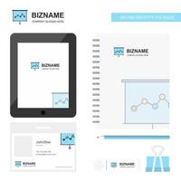 Graph chart Business Logo Tab App Diary PVC Employee Card and USB Brand Stationary Package Design Vector Template