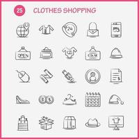 icono dibujado a mano de compras de ropa para impresión web y kit de uxui móvil, como compras en línea móviles bajo el archivo de desgaste, paquete de pictogramas de belleza en dólares, vector