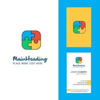 Puzzle game Creative Logo and business card vertical Design Vector